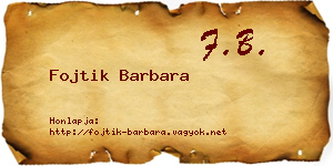 Fojtik Barbara névjegykártya